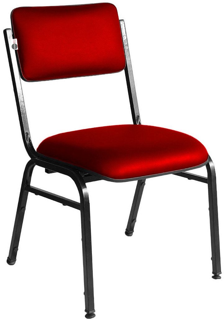 Kit com 3 Cadeiras para Auditórios Linha Hotel Smart Vermelho