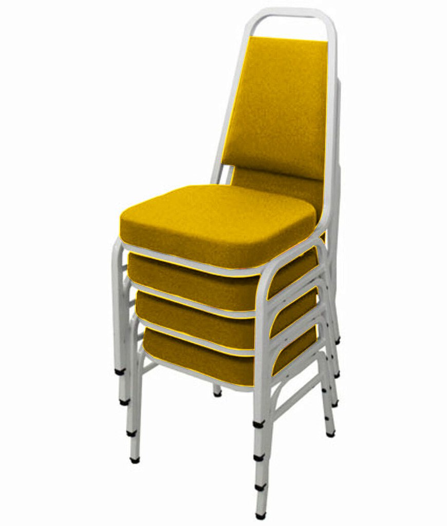 Kit com 4 Cadeiras Empilháveis Linha Hotel Plus Amarelo