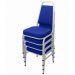 Kit com 4 Cadeiras Empilháveis Linha Hotel Plus Azul