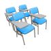 Kit com 4 Cadeiras Escolar Universitária para Auditórios Linha Hotel Smart Azul