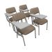 Kit com 4 Cadeiras Escolar Universitária para Auditórios Linha Hotel Smart Bege