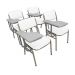 Kit com 4 Cadeiras Escolar Universitária para Auditórios Linha Hotel Smart Branco