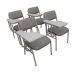 Kit com 4 Cadeiras Escolar Universitária para Auditórios Linha Hotel Smart Cinza