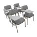 Kit com 4 Cadeiras Escolar Universitária para Auditórios Linha Hotel Smart Cinza