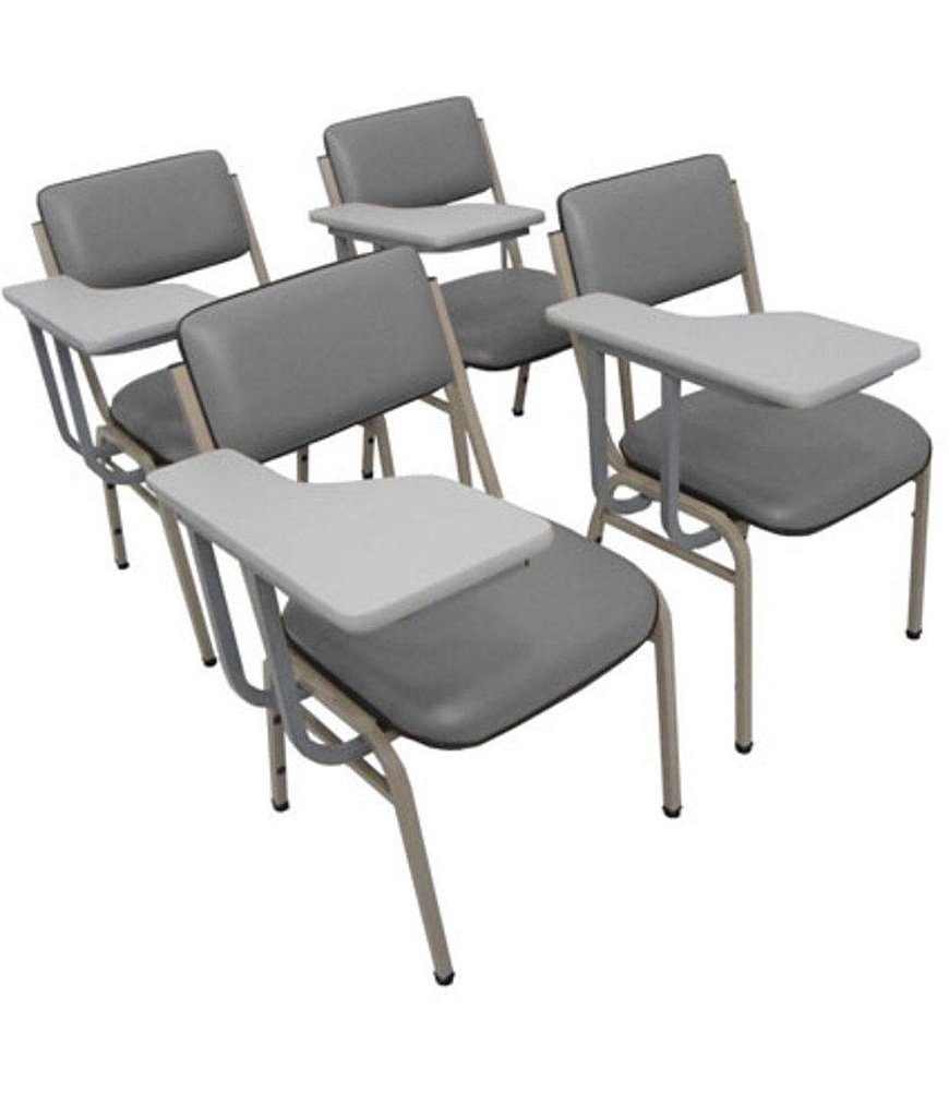 Kit com 4 Cadeiras Escolar Universitária para Auditórios Linha Hotel Smart Cinza