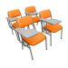 Kit com 4 Cadeiras Escolar Universitária para Auditórios Linha Hotel Smart Laranja