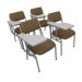 Kit com 4 Cadeiras Escolar Universitária para Auditórios Linha Hotel Smart Marrom
