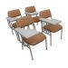 Kit com 4 Cadeiras Escolar Universitária para Auditórios Linha Hotel Smart Marrom