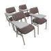 Kit com 4 Cadeiras Escolar Universitária para Auditórios Linha Hotel Smart Marrom
