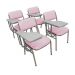 Kit com 4 Cadeiras Escolar Universitária para Auditórios Linha Hotel Smart Rosa