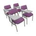 Kit com 4 Cadeiras Escolar Universitária para Auditórios Linha Hotel Smart Roxo