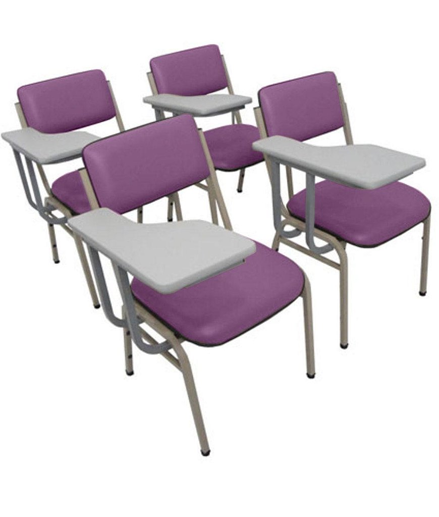 Kit com 4 Cadeiras Escolar Universitária para Auditórios Linha Hotel Smart Roxo