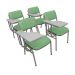 Kit com 4 Cadeiras Escolar Universitária para Auditórios Linha Hotel Smart Verde