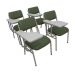 Kit com 4 Cadeiras Escolar Universitária para Auditórios Linha Hotel Smart Verde