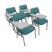 Kit com 4 Cadeiras Escolar Universitária para Auditórios Linha Hotel Smart Verde