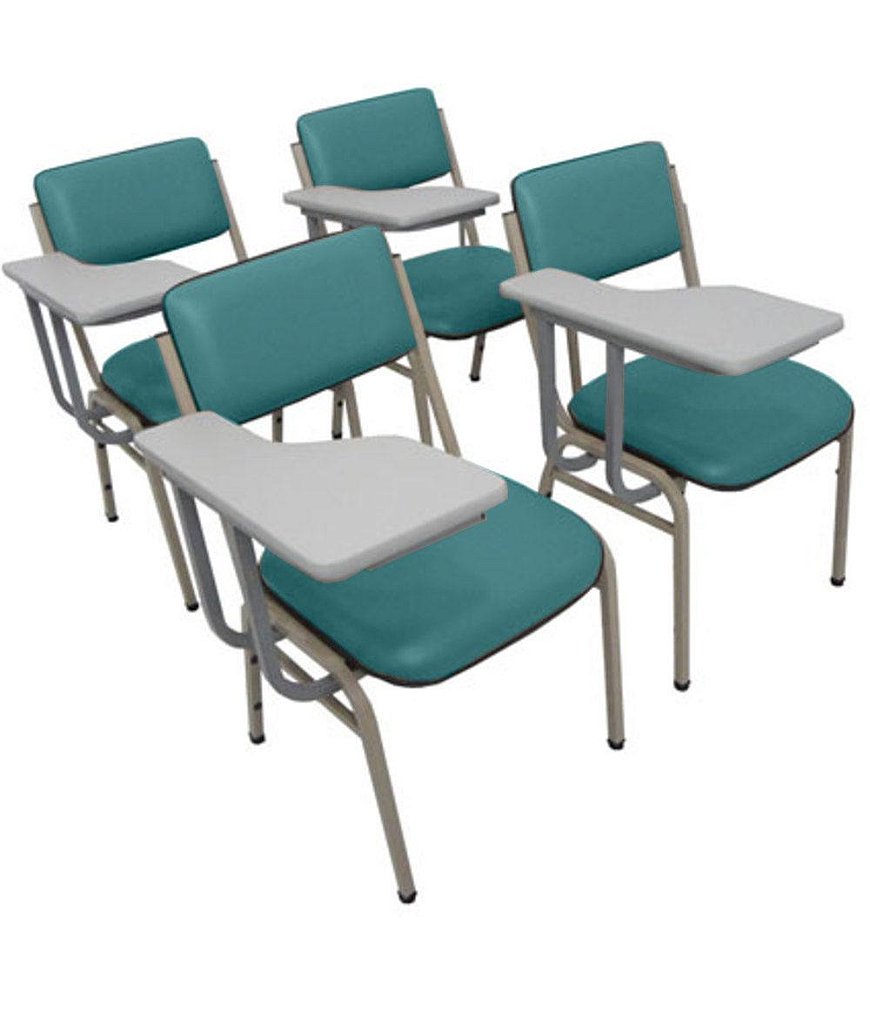 Kit com 4 Cadeiras Escolar Universitária para Auditórios Linha Hotel Smart Verde