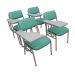 Kit com 4 Cadeiras Escolar Universitária para Auditórios Linha Hotel Smart Verde