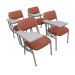 Kit com 4 Cadeiras Escolar Universitária para Auditórios Linha Hotel Smart Vermelho