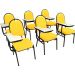 Kit com 6 Cadeiras Universitária para Auditórios Linha Hotel Amarelo