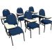 Kit com 6 Cadeiras Universitária para Auditórios Linha Hotel Azul