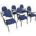 Kit com 6 Cadeiras Universitária para Auditórios Linha Hotel Azul