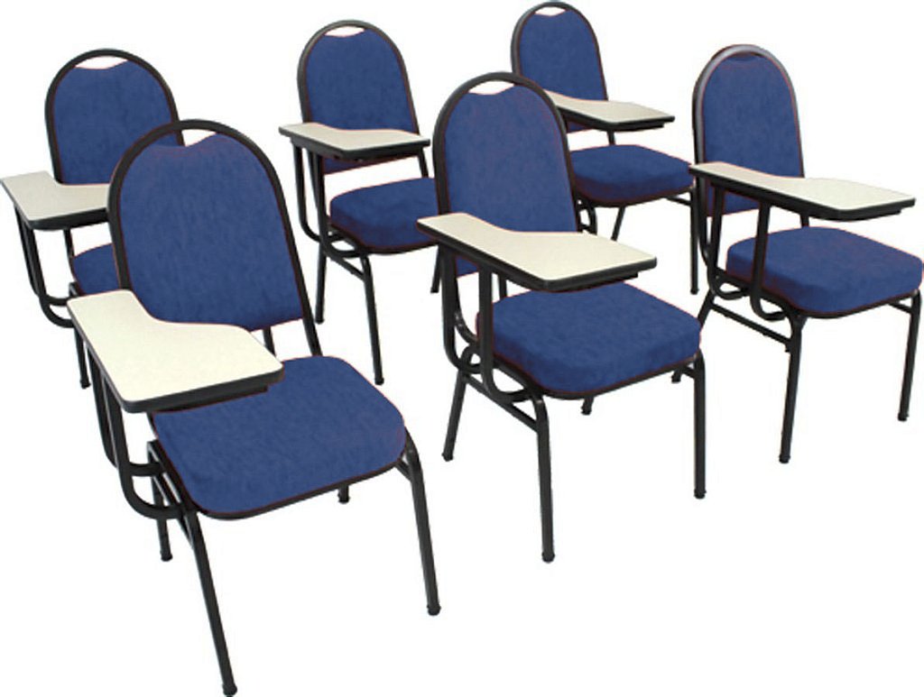 Kit com 6 Cadeiras Universitária para Auditórios Linha Hotel Azul