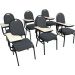 Kit com 6 Cadeiras Universitária para Auditórios Linha Hotel Cinza