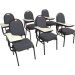 Kit com 6 Cadeiras Universitária para Auditórios Linha Hotel Cinza