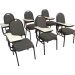 Kit com 6 Cadeiras Universitária para Auditórios Linha Hotel Cinza