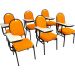 Kit com 6 Cadeiras Universitária para Auditórios Linha Hotel Laranja