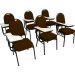 Kit com 6 Cadeiras Universitária para Auditórios Linha Hotel Marrom