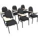Kit com 6 Cadeiras Universitária para Auditórios Linha Hotel Marrom
