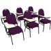 Kit com 6 Cadeiras Universitária para Auditórios Linha Hotel Roxo