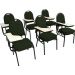 Kit com 6 Cadeiras Universitária para Auditórios Linha Hotel Verde