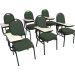 Kit com 6 Cadeiras Universitária para Auditórios Linha Hotel Verde