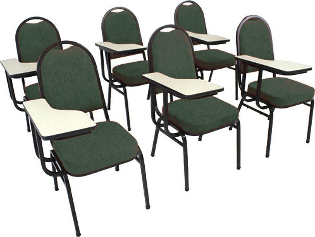 Kit com 6 Cadeiras Universitária para Auditórios Linha Hotel Verde