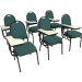 Kit com 6 Cadeiras Universitária para Auditórios Linha Hotel Verde