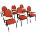 Kit com 6 Cadeiras Universitária para Auditórios Linha Hotel Vermelho
