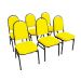 Kit com 6 Cadeiras para Auditórios Linha Hotel Amarelo