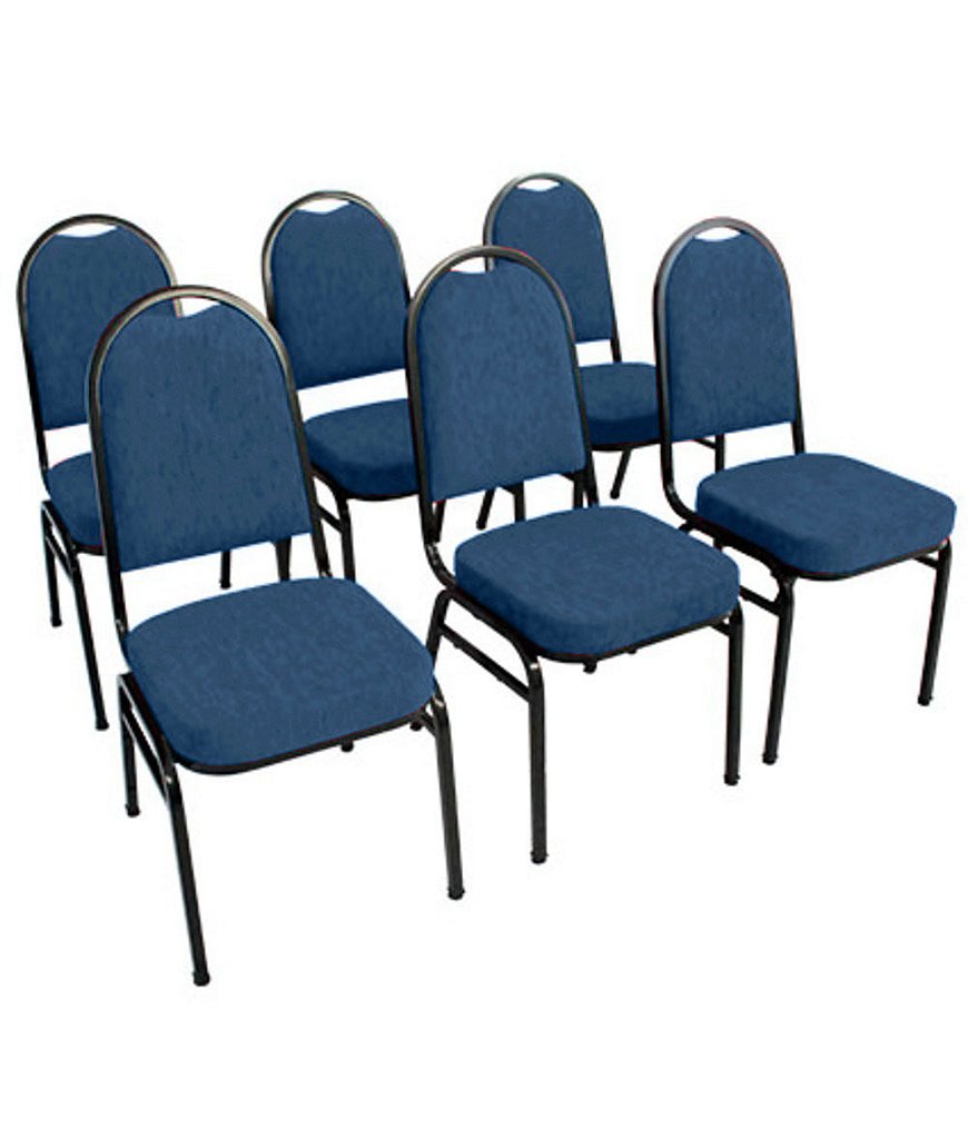 Kit com 6 Cadeiras para Auditórios Linha Hotel Azul