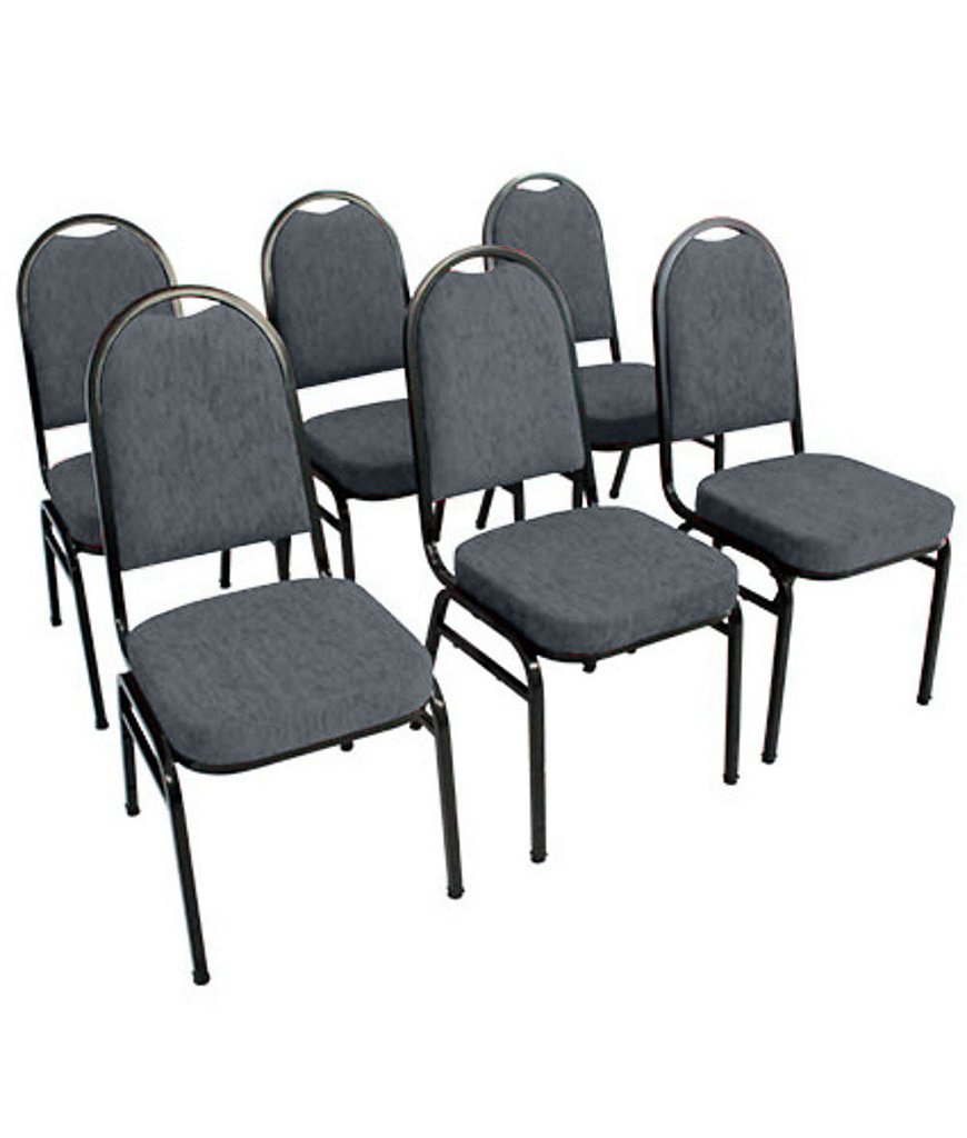 Kit com 6 Cadeiras para Auditórios Linha Hotel Cinza