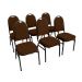 Kit com 6 Cadeiras para Auditórios Linha Hotel Marrom