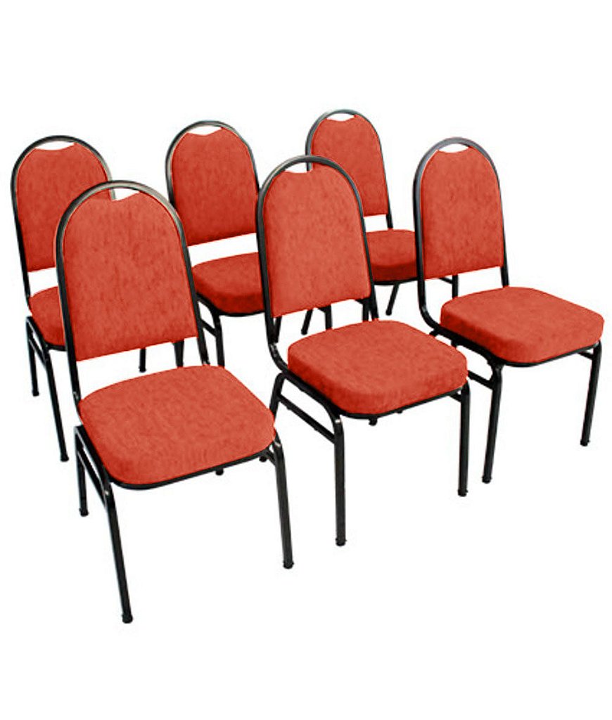 Kit com 6 Cadeiras para Auditórios Linha Hotel Vermelho