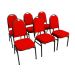 Kit com 6 Cadeiras para Auditórios Linha Hotel Vermelho