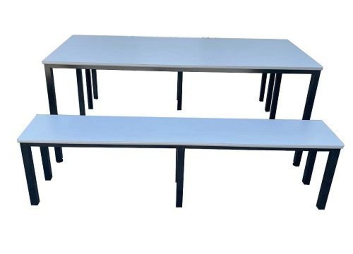 Mesa E Banco 06 Lugares Rossi Cinza