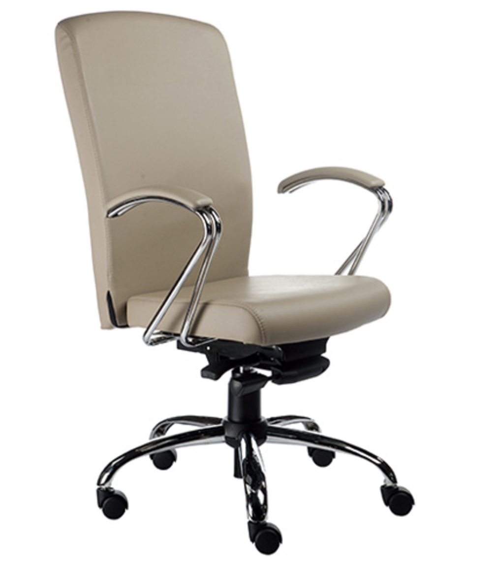 Poltrona Presidente Luxuosa com BraÃ§os Fixos Linha Alpha