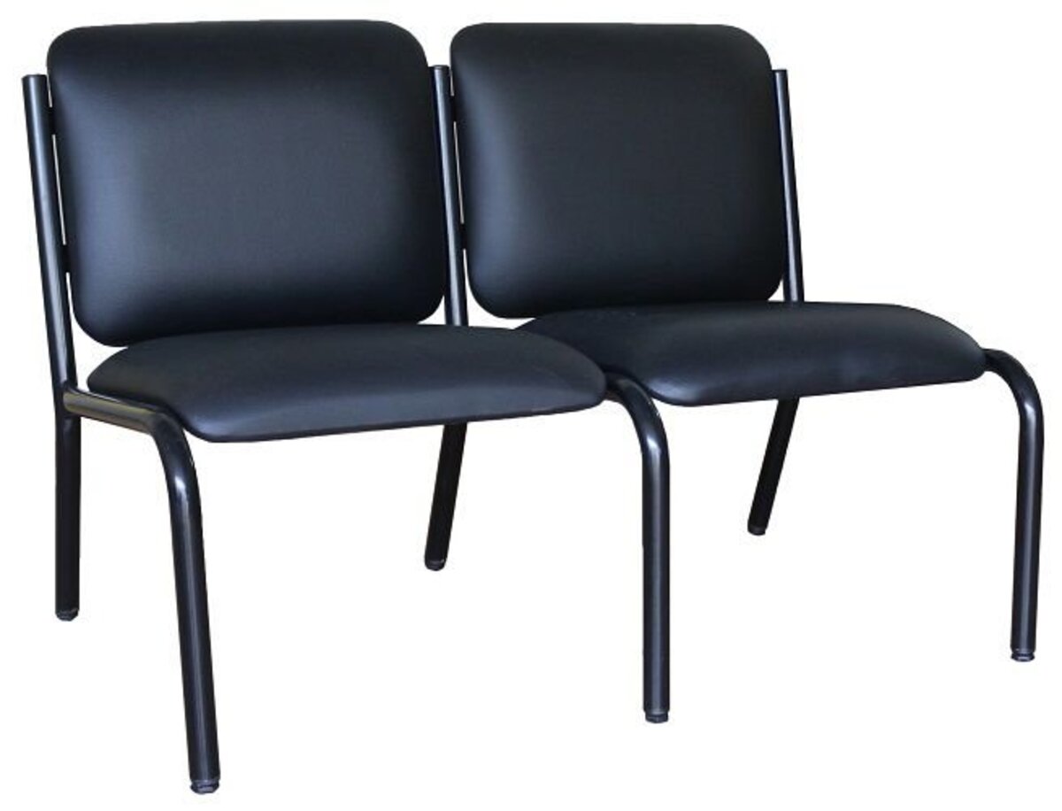 Sofá Para Recepção De Escritório Linha Recepção Plus Preto