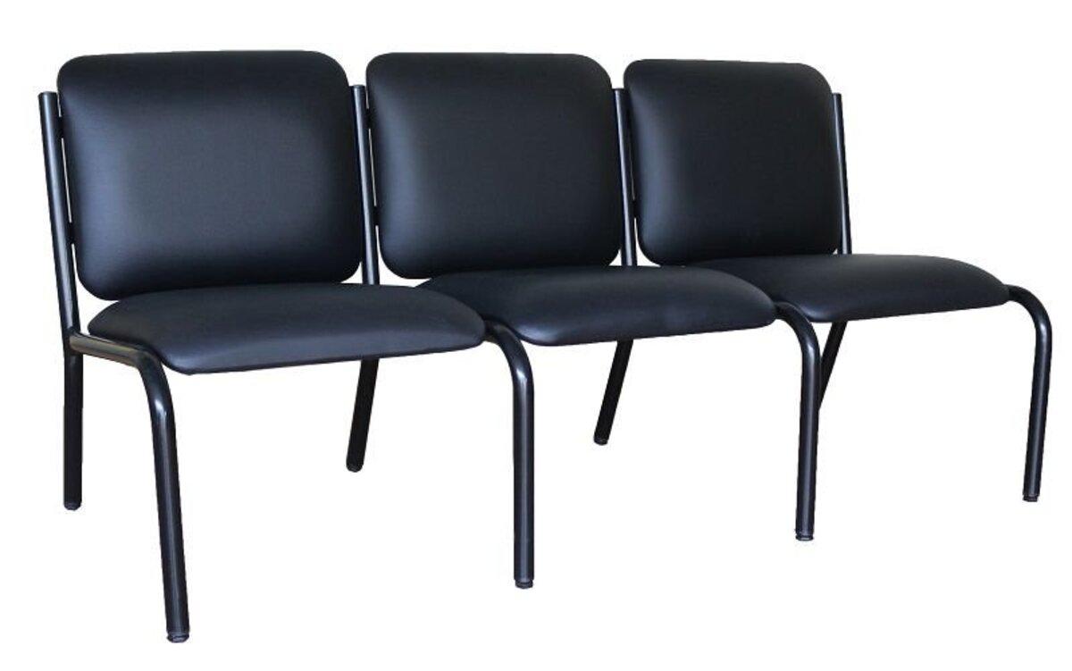 Sofá Para Recepção De Escritório Linha Recepção Plus Preto