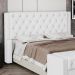 Cabeceira Atena Para Cama Box Queen Size 160cm Capitonê com Frame Sintético Branco - Desk Design