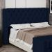 Cabeceira Atena Para Cama Box Queen Size 160cm Capitonê com Frame Suede Azul Marinho - Desk Design